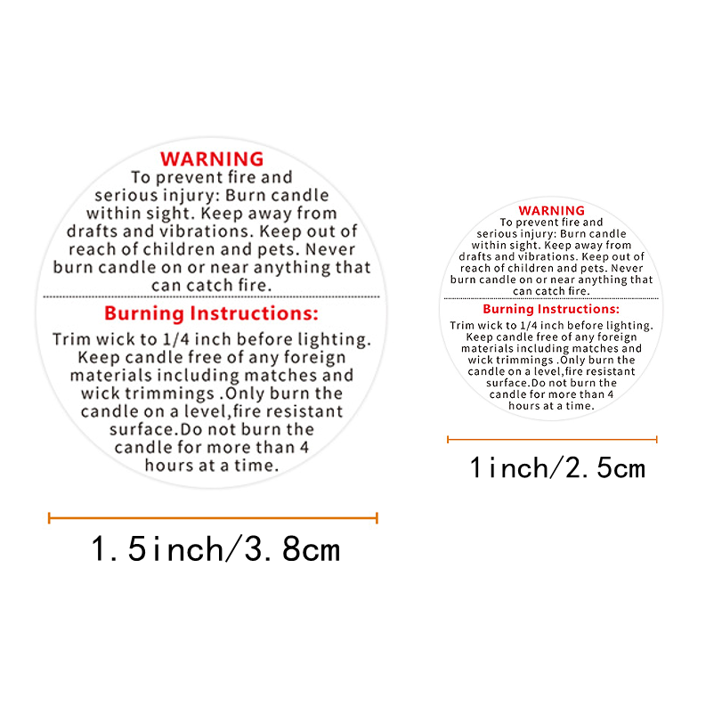 500Pcs White Candle Warning La - Candle Warning Label 评论和价格