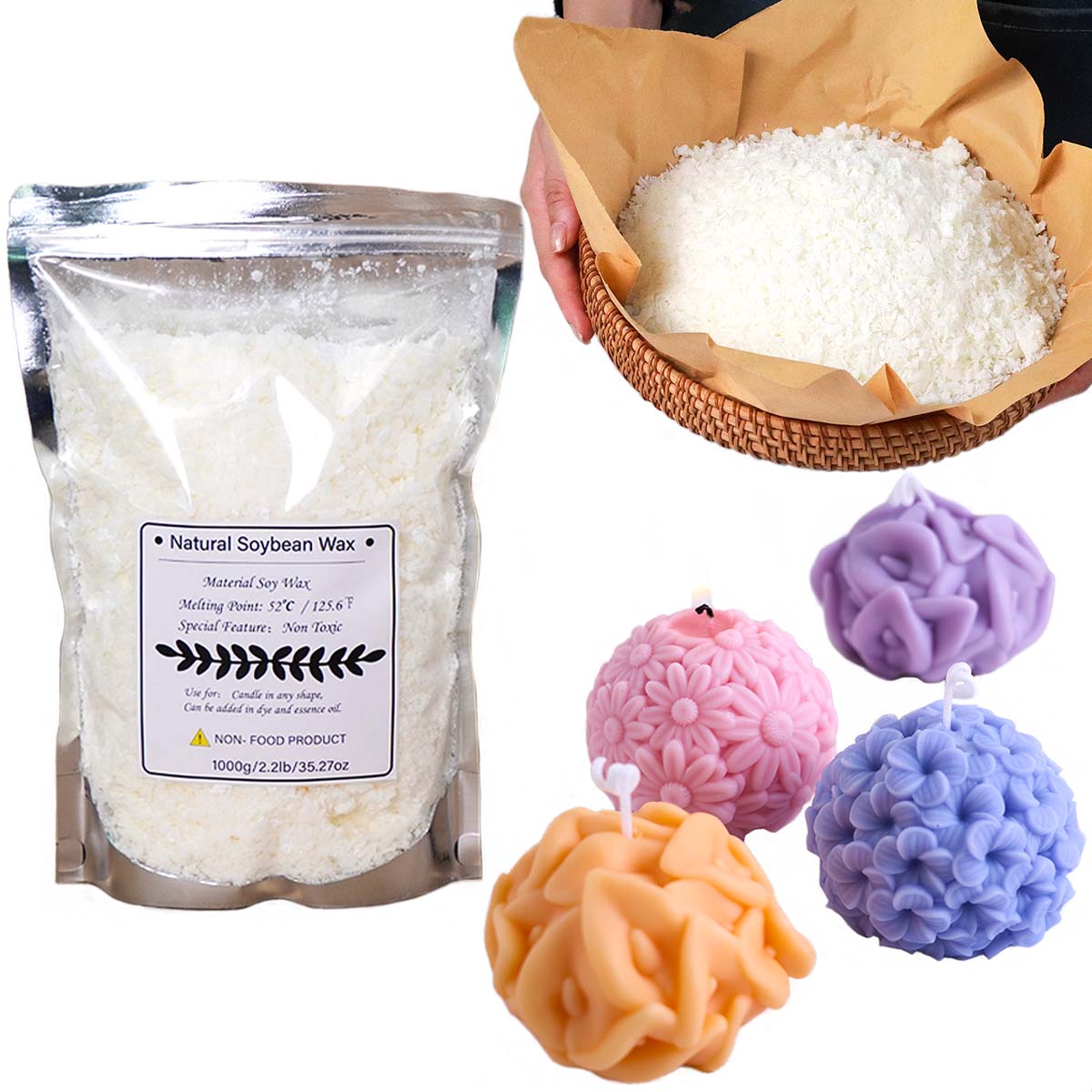 100/250/500/1000g Natural Soy  - Candle Making Kit 评论和价格