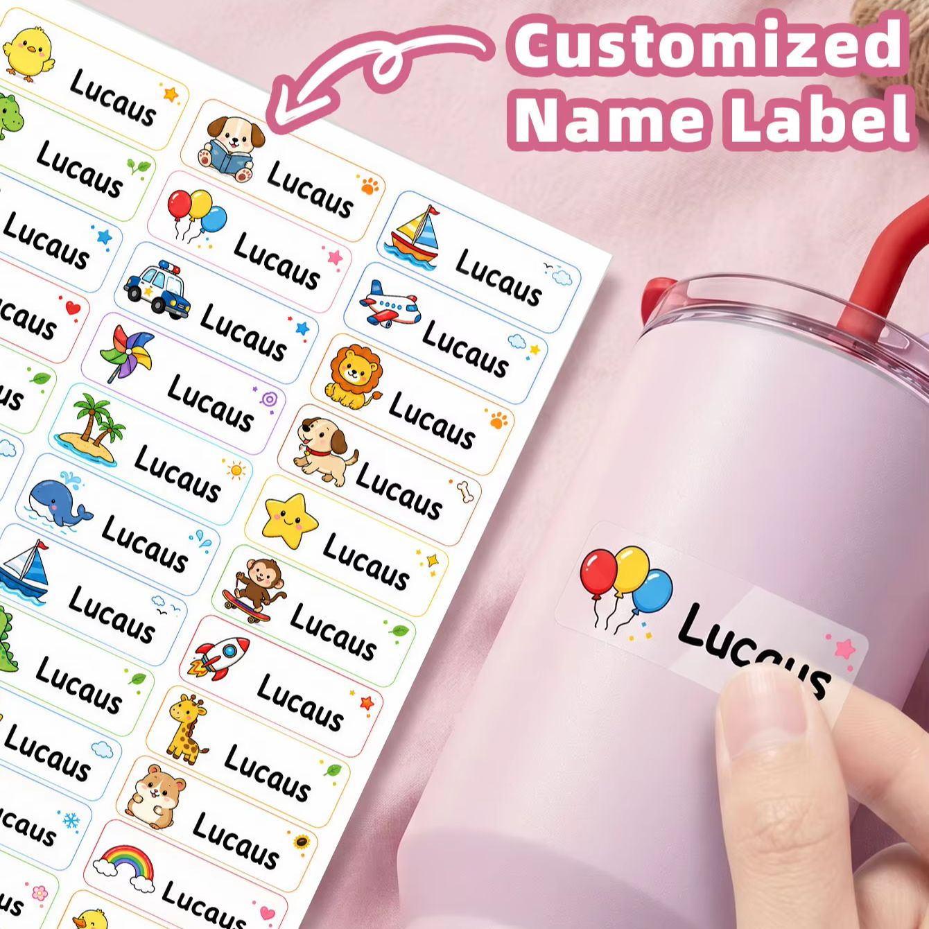 1-500PCS Custom Cartoon Name S - Candle Warning Label 评论和价格