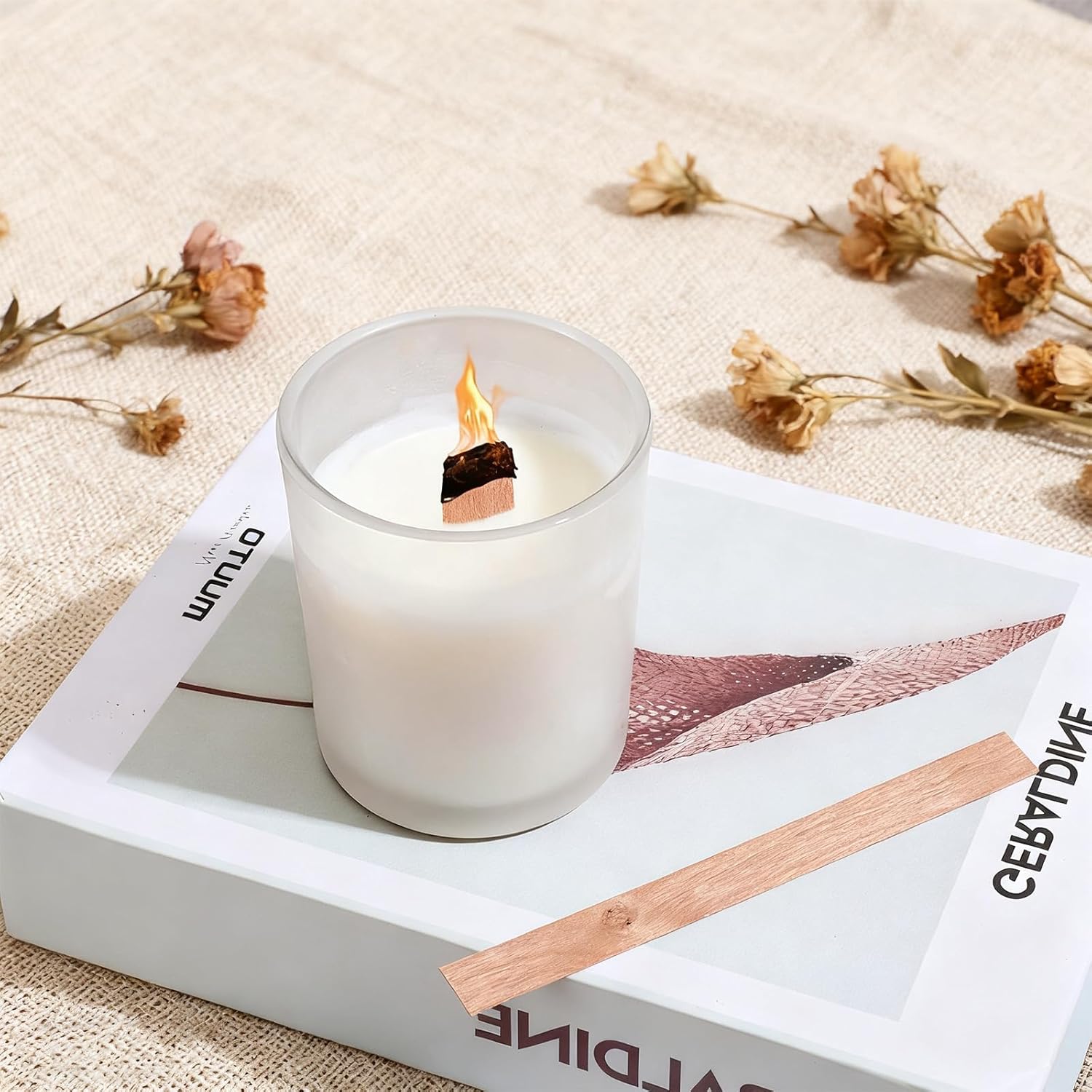 60Pcs Wood Wicks for Candles M - Candle Warning Label 评论和价格