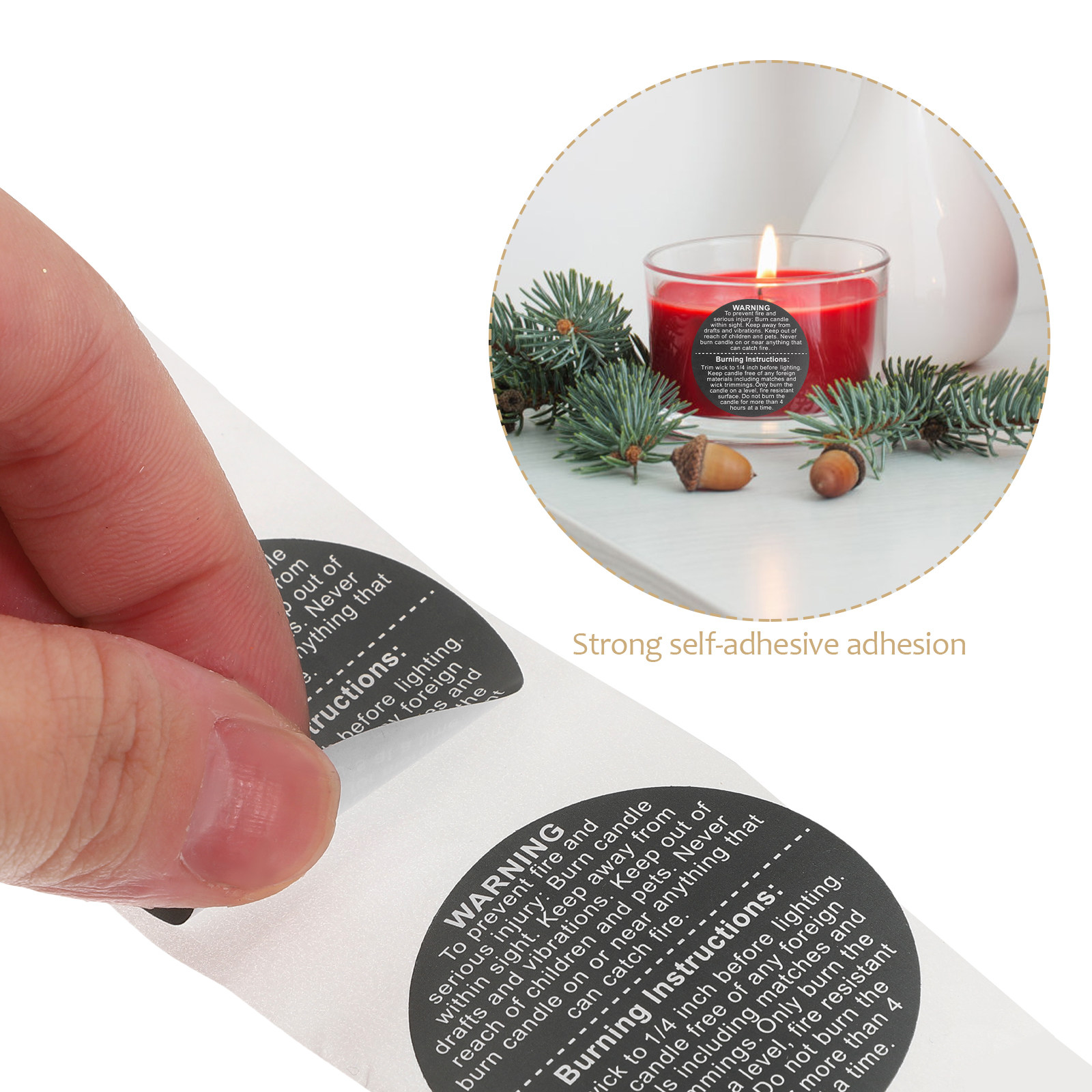 500Pcs Jar Safety Sticker Stro - Candle Warning Label 评论和价格