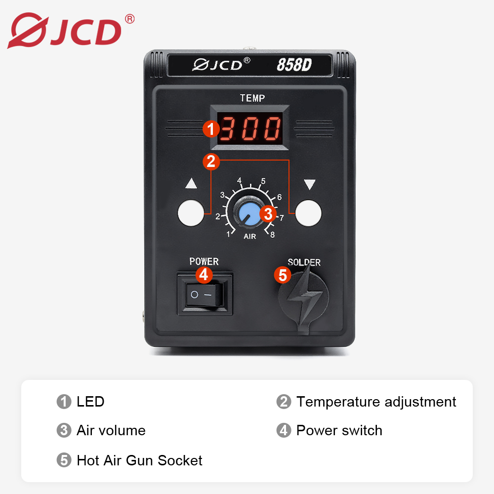 JCD Hot Air Gun 858D 700W BGA  - Heat Gun Embossing 评论和价格