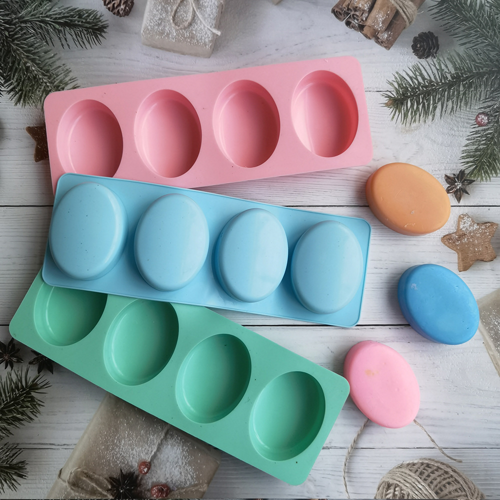 4 Cavities Oval Handmade Soap  - Candle Making Kit 评论和价格