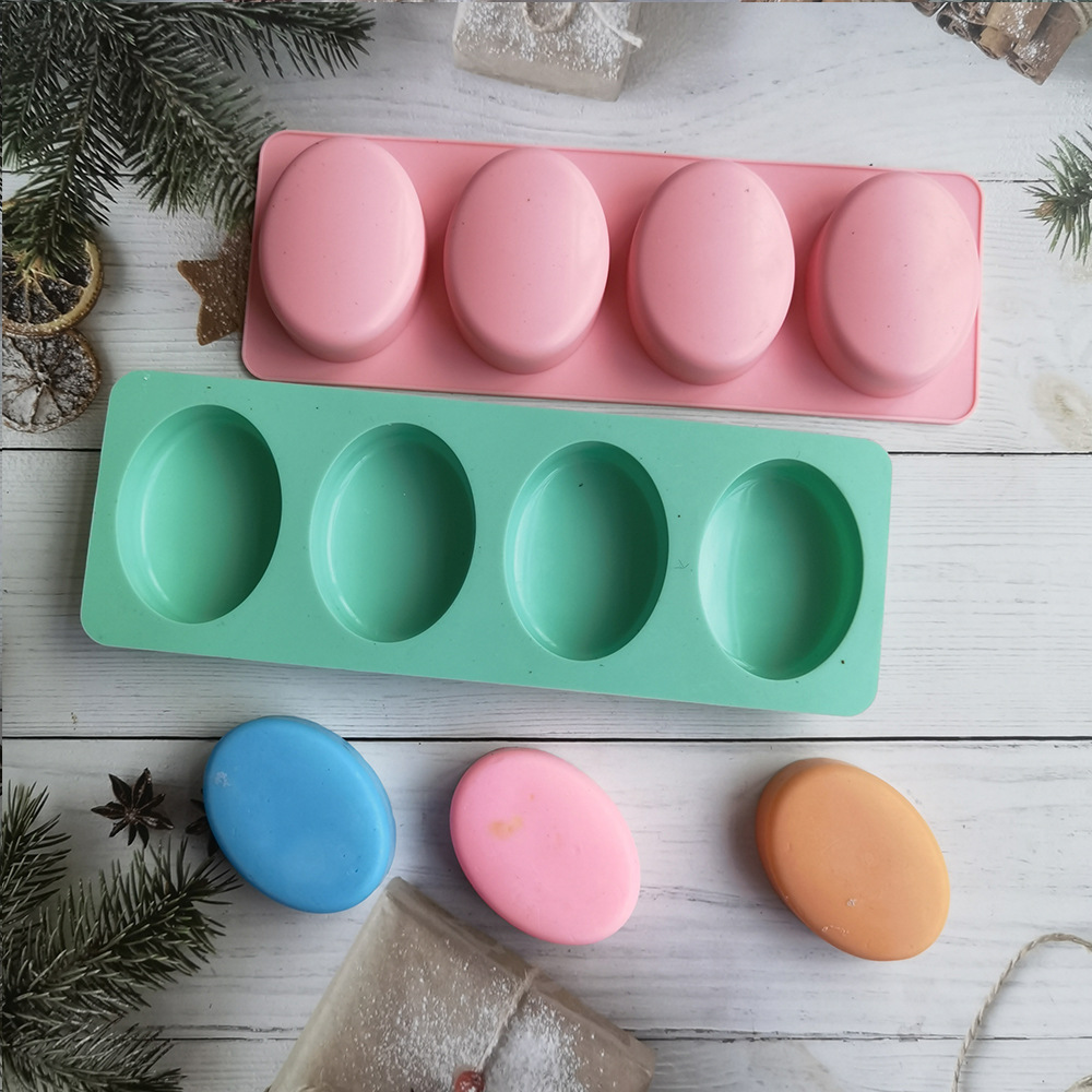 4 Cavities Oval Handmade Soap  - Candle Making Kit 评论和价格