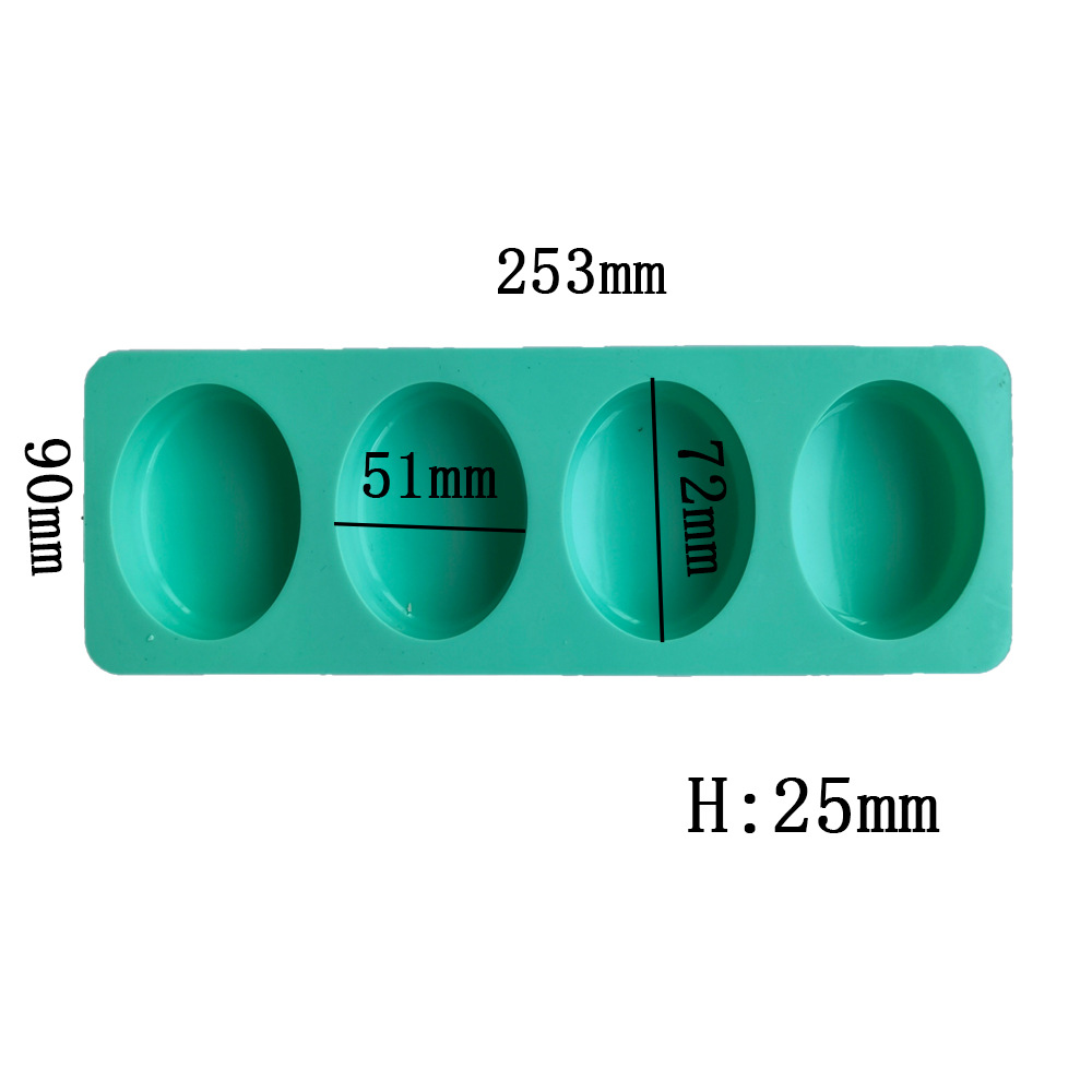 4 Cavities Oval Handmade Soap  - Candle Making Kit 评论和价格