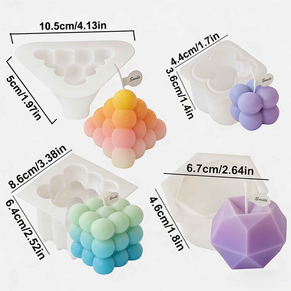 3D Bubble Cube Silicone Candle - Candle Making Kit 评论和价格