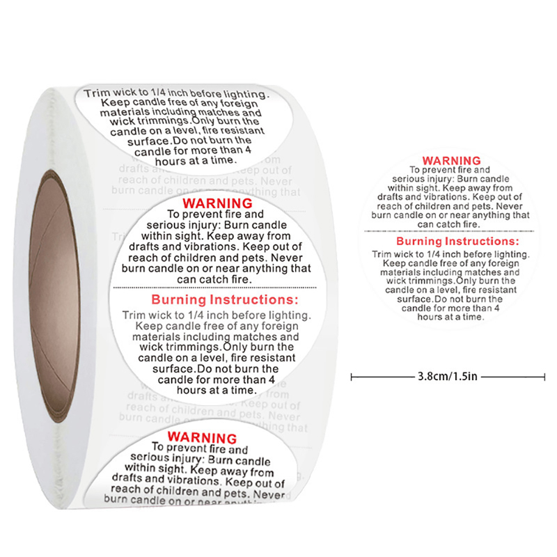 1Roll Fragile Stickers Candle  - Candle Warning Label 评论和价格